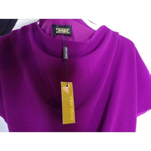 🆕ALEXIA ADMOR Olivia Off-Shoulder Drape Sheath Dress Plum X-Small - Picture 7 of 7
